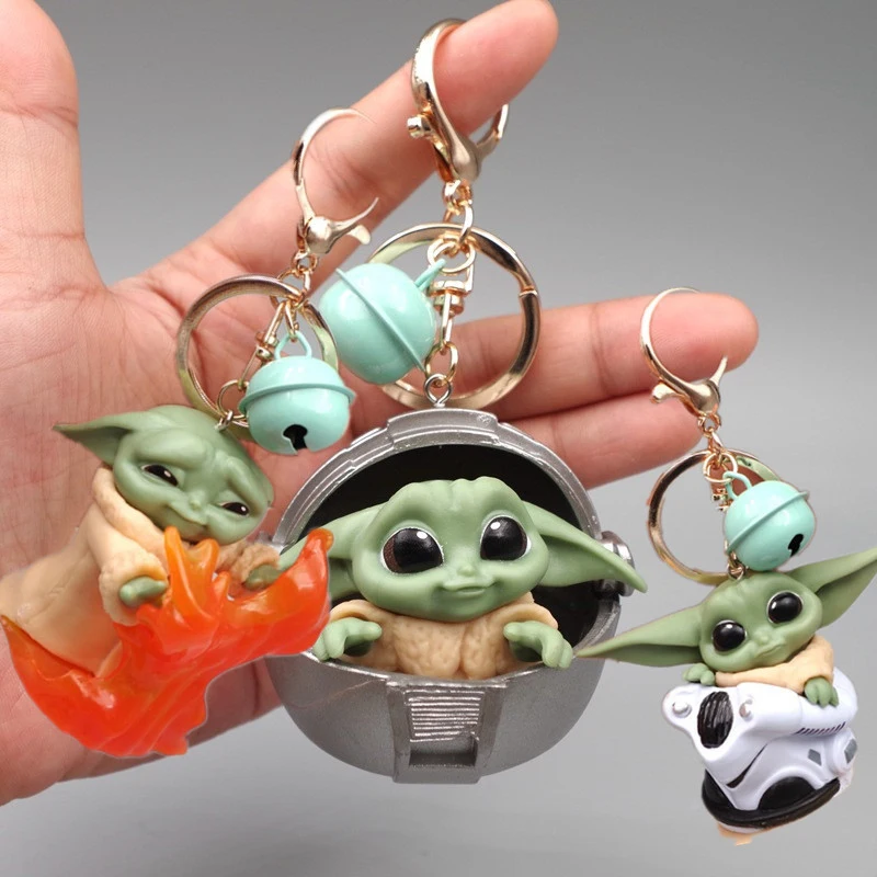 Disney Baby Yoda Keychain Yoda Model Keychain Kawaii Cartoon Pendant