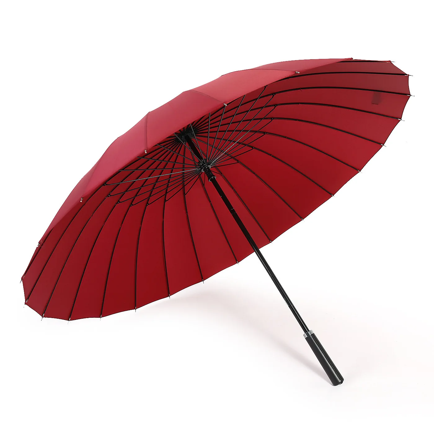 Business 24 Bone Manual Long Umbrella Men Women Retro Red Balck Large Umbrella Anti-storm Sunscreen Cute Household Umbrella