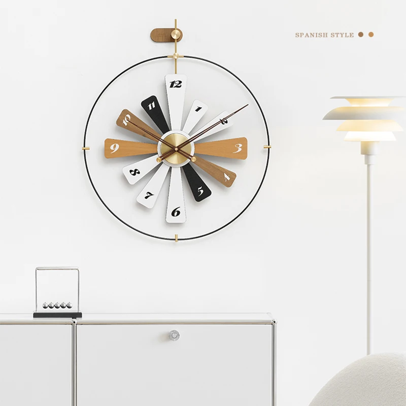 

Art Large Wall Clocks 60cm Nordic Modern Metal Clock For Living Room Mute Simple Wall-Mounted Clock Home Decoration Wall Decor