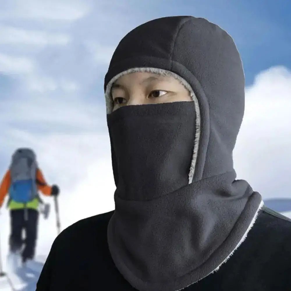 Women Men Warm Winter One-piece Scarf Cap Windproof Fleece Balaclava Cycling Cap Cold-proof Windproof Ski Face Mask Hood Hat