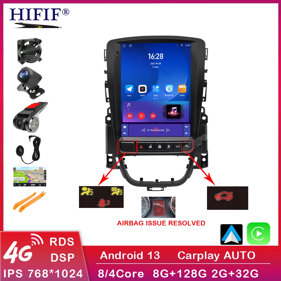 

Автомобильный радиоприемник Carplay DSP для Tesla Style Android Auto 4G, мультимедийный плеер для Opel ASTRA J 2009-2015 no 2din