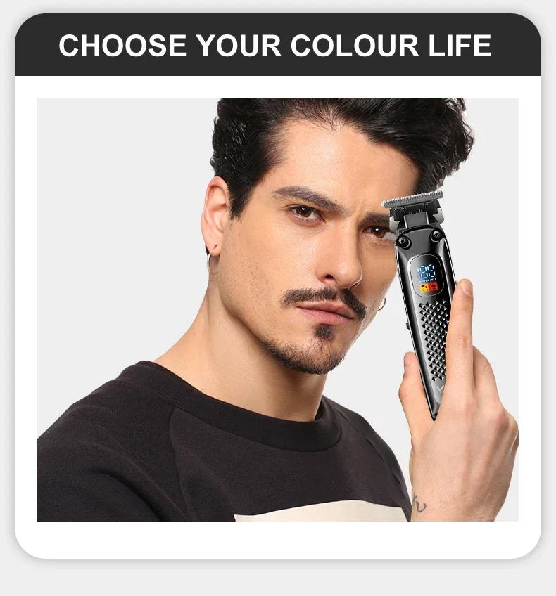 VGR Barber Professional Cutting Electric Hair Clipper Cordless Haircut hine Trimmer for Men V-972_voghion.com