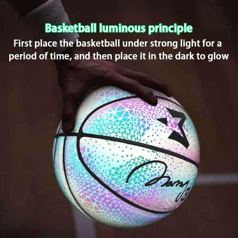 ALKOMI Glow in The Dark Basketball, Light Up Basketball, LED Night  Reflective Glowing Holographic Basketball Ball, Basketball Gifts for Boys  and Girls, Light Up Balls for Kids 