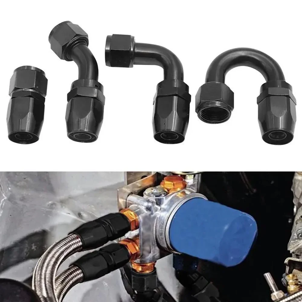 Hose Pipe Fitting Pipe Fitting Water Pipe Fitting Rotating Hose End Fittings Oil Fuel Adapter Kit 0-180 Degrees AN4 AN6 AN8 AN10 AN12 AN16 AN20-Pipe Oil Fuel Hose Connector Set