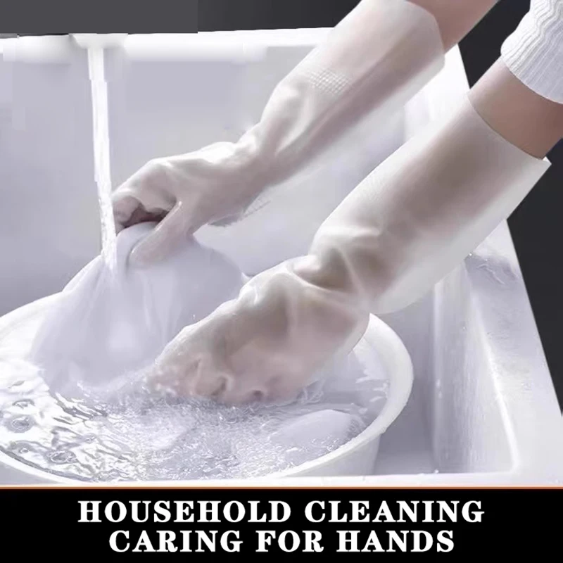 1 Pair White Nitrile Gloves For Cleaning Kitchen Dishwashing Gloves For Hair Dyeing Beauty Tattoo Household Supplies Garden
