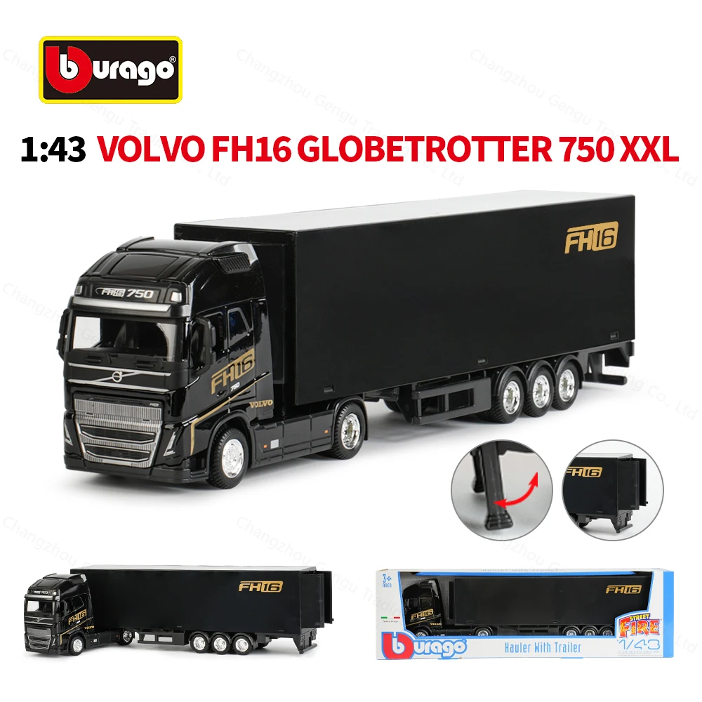 Bburago 1:43 Volvo FH16 Globetrotter 750 XXL remolque camión
