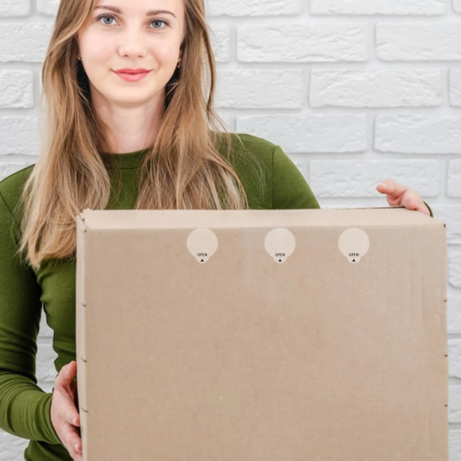 1000개 투명 원형 오픈 스티커, 떼어 붙이는 라벨, 잔여물 없는 물류 포장 봉투 배송 상자용