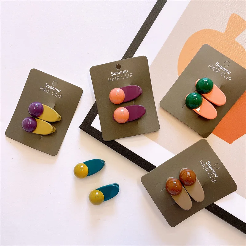 2024 neue Mädchen süße Enten schnabel haarklammer 2 teile/satz haarspangen mädchen kleine Pony Clips Kinder Haarnadel haarspange Haarschmuck mädchen – Detail 3