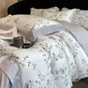 Luxury Digital Printing Flowers and Plants Bedding Set Lyocell Eucalyptus Fiber Soft Silky Duvet Cover Bed Sheet Pillowcase 4Pcs 1