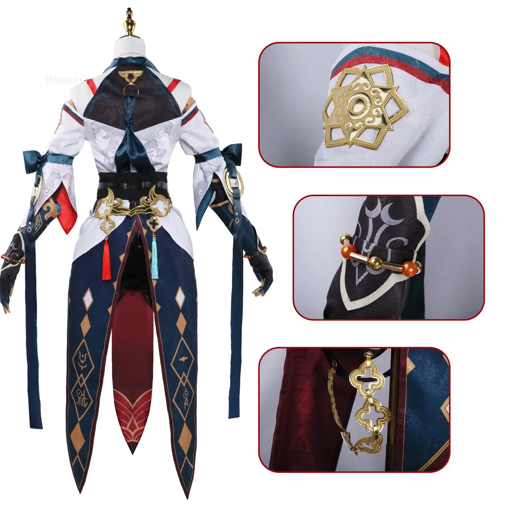 Xueyi Cosplay Costume Game Honkai Star Rail The Xianzhou Xueyi Mask Wig Bell Women Uniform Cosplay Carnival Party Outfit Fullset 17