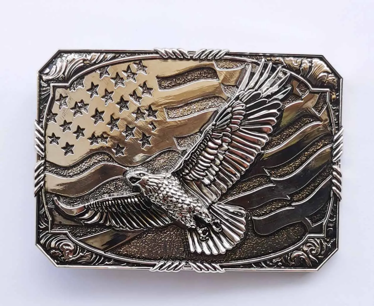 M&F Silver And Black Skull Head Buckle Mf Western Products NRS