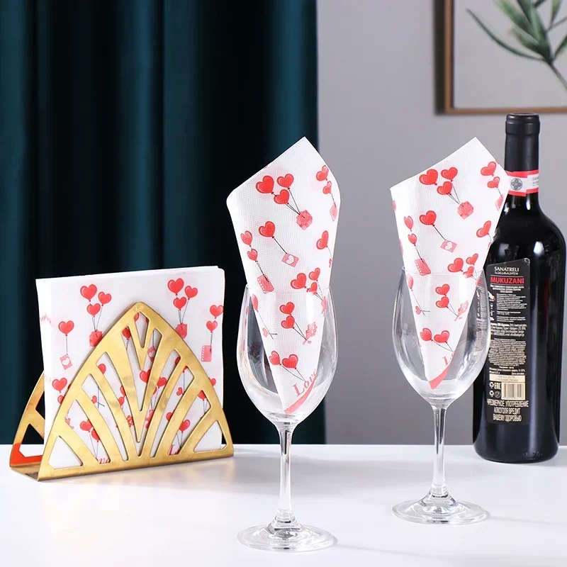 New Love Printing Napkins Colorful Paper Napkins Butterfly Bone Bart Handmade DIY Materials with Paper Wedding Towels 2Ply