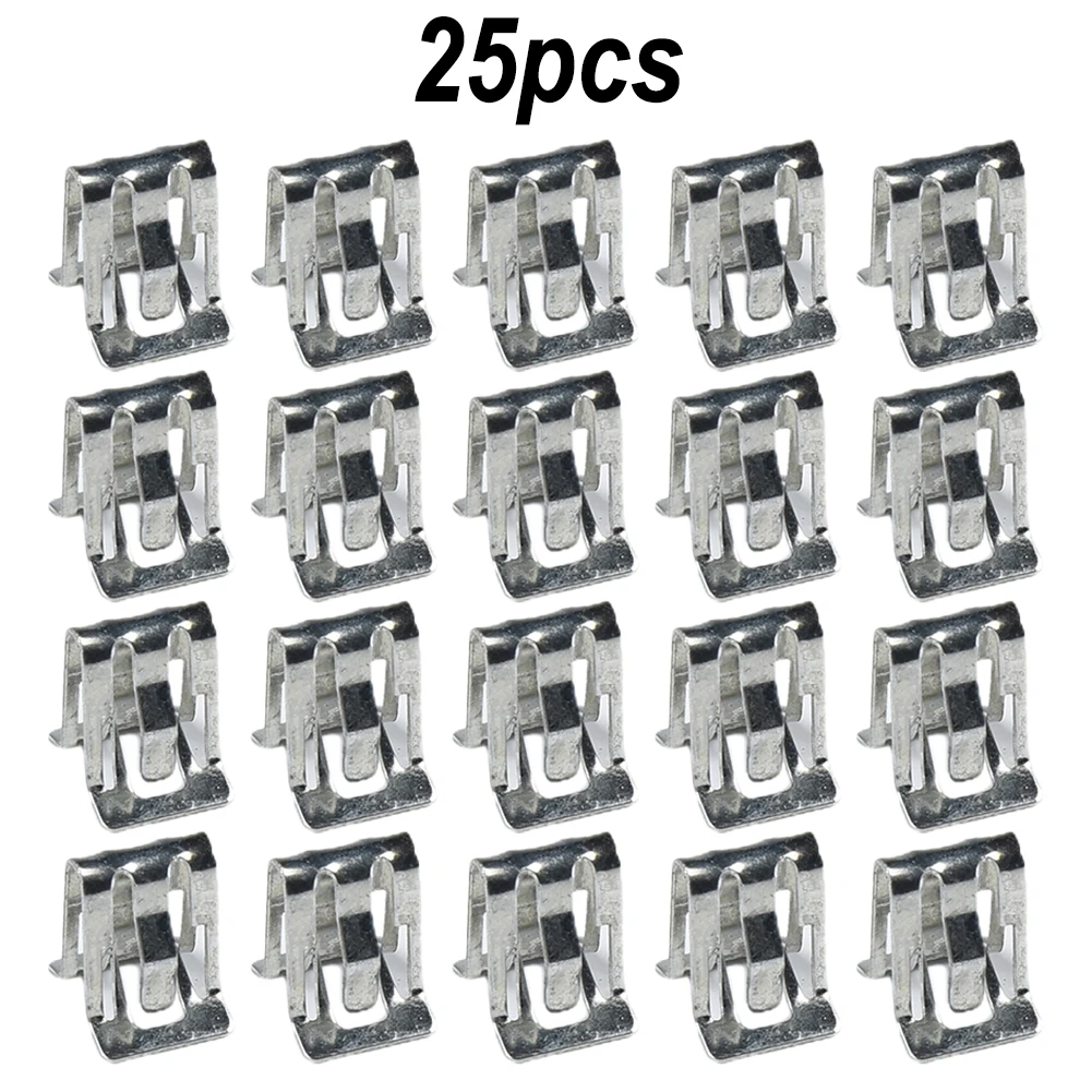

25pcs/set Car Instrument Panel Side Panel Audio Clips Metal Fastener Clips Retainer Moulding Holder Interior Accessories