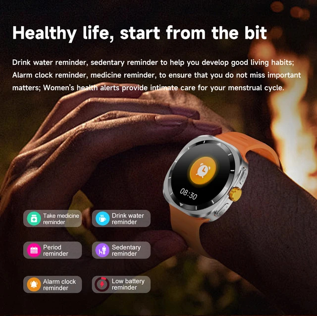 Korea Language For Samsung Galaxy Watch 7 Ultra GPS Compass NFC Smart Watch Outdoor Sport AMOLED BT Call  Galaxy7 Men Smartwatch 6