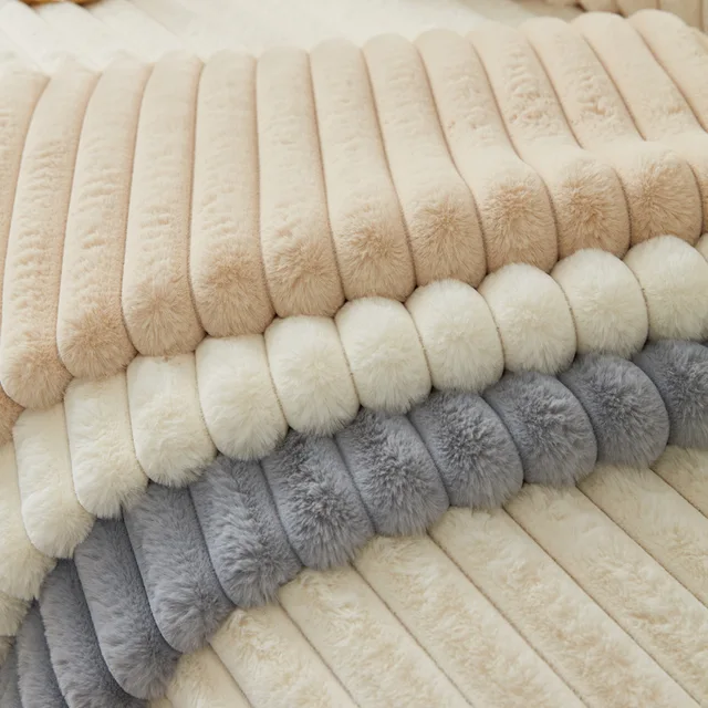 Winter thickened faux rabbit fur sofa cushion, warm seat pad, sofa slipcover for winter 2