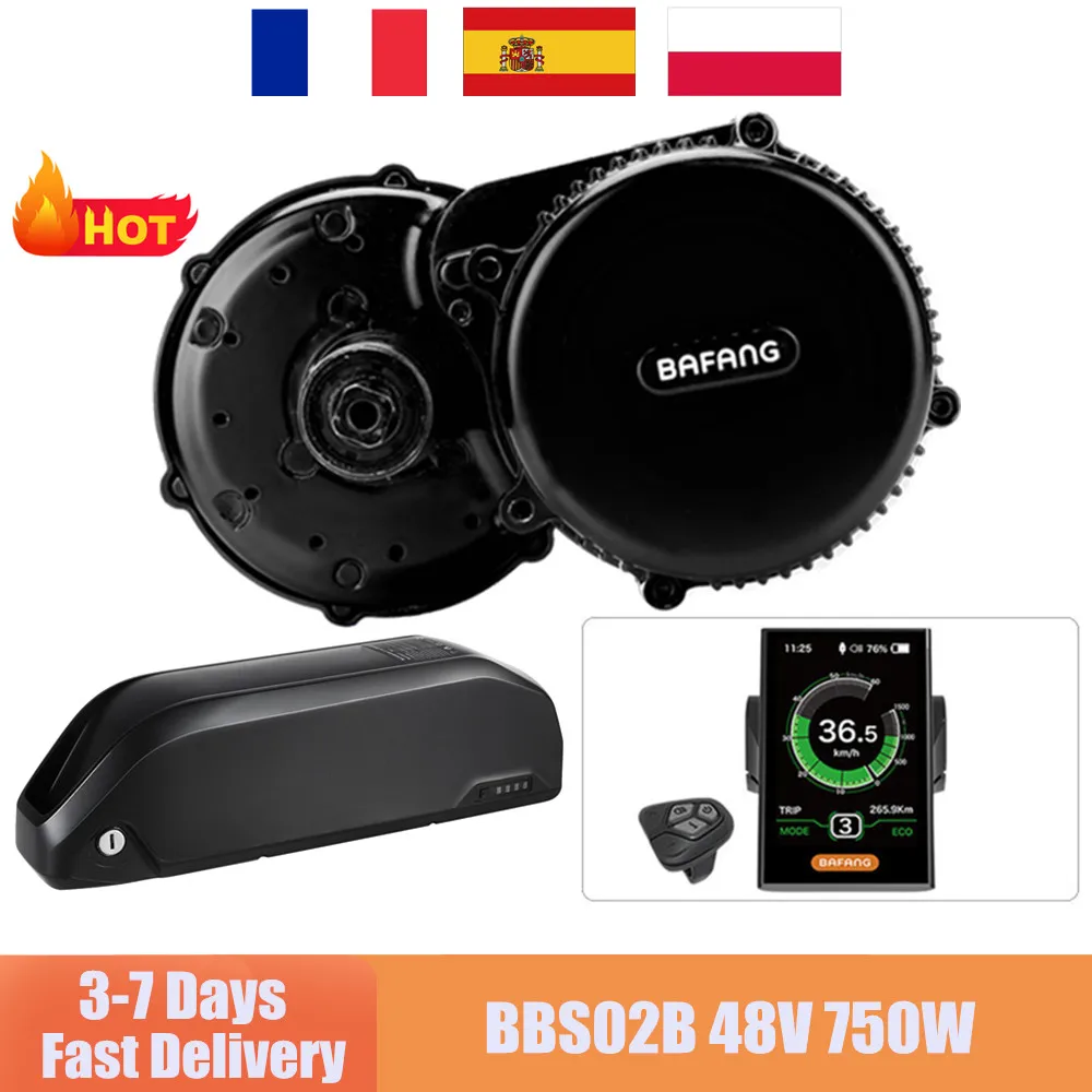 Bafang48V750WMidDriveBBS02BEBIKEMotorKits48V13Ah18650Cells