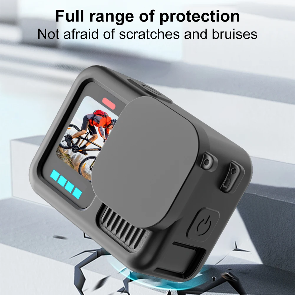 Coque silicone GoPro 13 installée sur une caméra, prête à l'emploi pour une protection optimale.