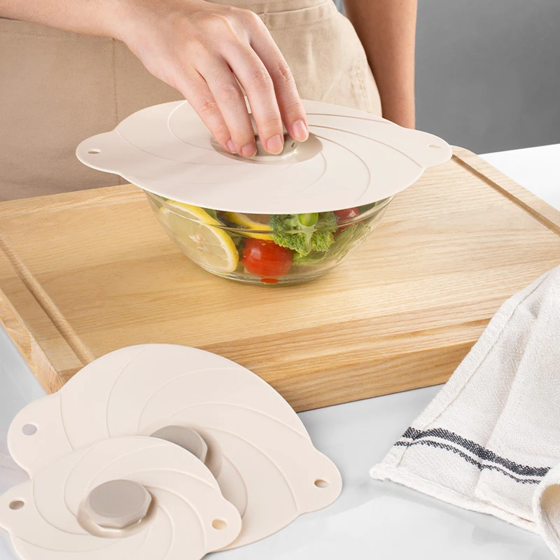 Silicone Suction Pan Lid Microwave Heat Resistant Cover Wrap Bowl Can Lid Vacuum Seal Stretch Sealer Cookware food cover kitchen utensils kitchen supplies fresh keeping cover microwave cover preservation cover bowl cover