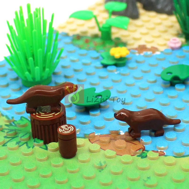 

MOC Brick Friends 67631 Otter Building Blocks Zoo Animal View Compatible with Accessory Model Construction Kids Plastic Toys