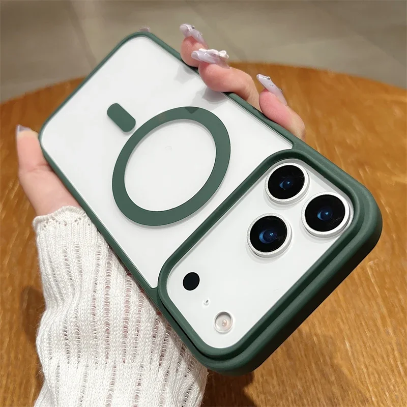 Luxury Magnetic Wireless Charging Case - Transparent Hard Back Cover