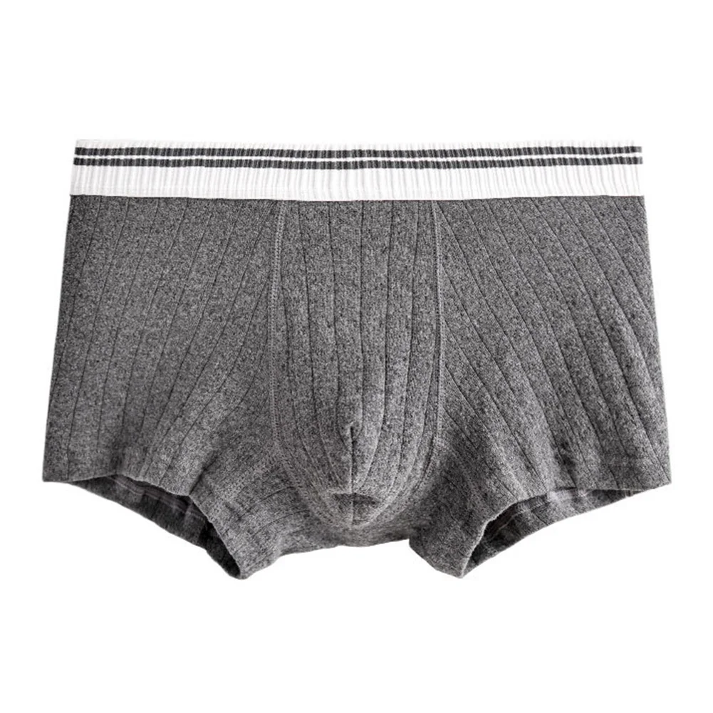 

1pc Men's Sexy Cotton Blend Boxers Shorts Middle Waist Underwear Lingerie Striped Male U-convex Pouch Panties