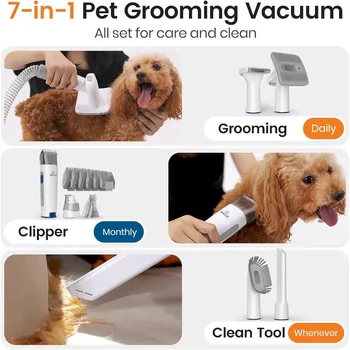 Efficient Dog Grooming Vacuum with Clipper Nail Grinder for Shedding Pet Hair Removal 1.5L Dust Cup Pet Grooming Tool Set Inclu 2