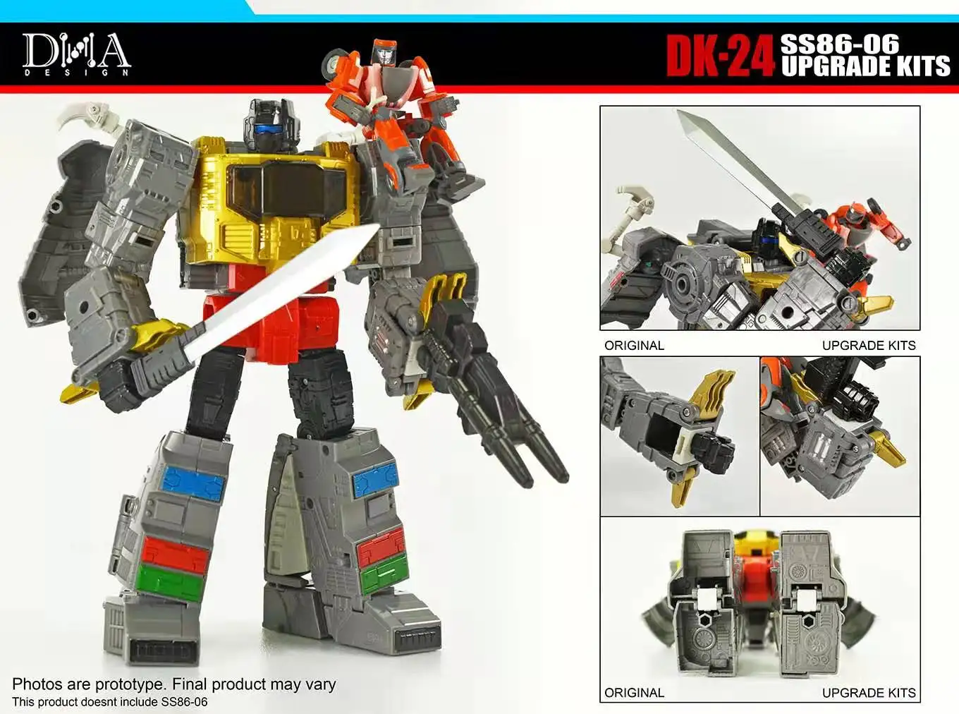 new-dna-design-dk-24-dk24-upgrade-kit-for-ss86-06-grimlock-wheelie-transformation-robot-toys-action-figures-accessories-in-stock