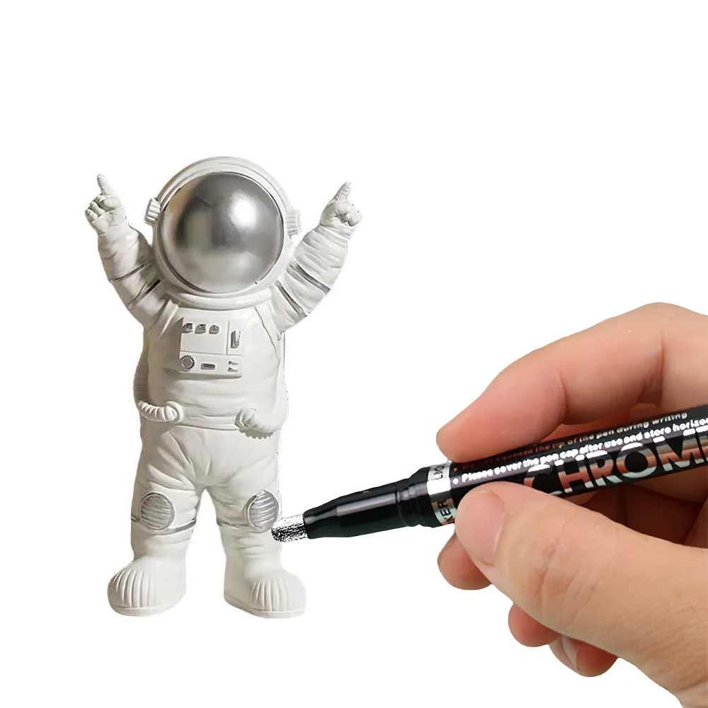 6Pcs Chrome Mirror Marker DIY Silver/Gold Chrome Pen Metal Waterproof Reflective Paint Marker 2.0mm Car Styling Art Craftwork paint marker pen mirror marker pens paint pen art marker pen art markers marker pens