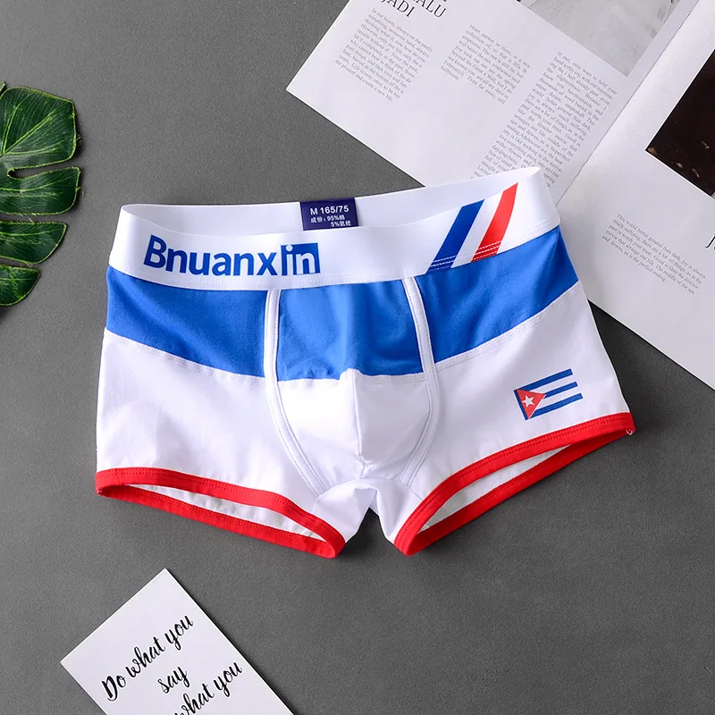 Breathable Cotton Men's Boxer Panties Colours of national flag