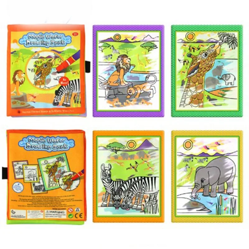 Water Coloring Mat Animals Cloth Magic Water Drawing Painting Book Doodle Book Children Baby Early Educational Toy