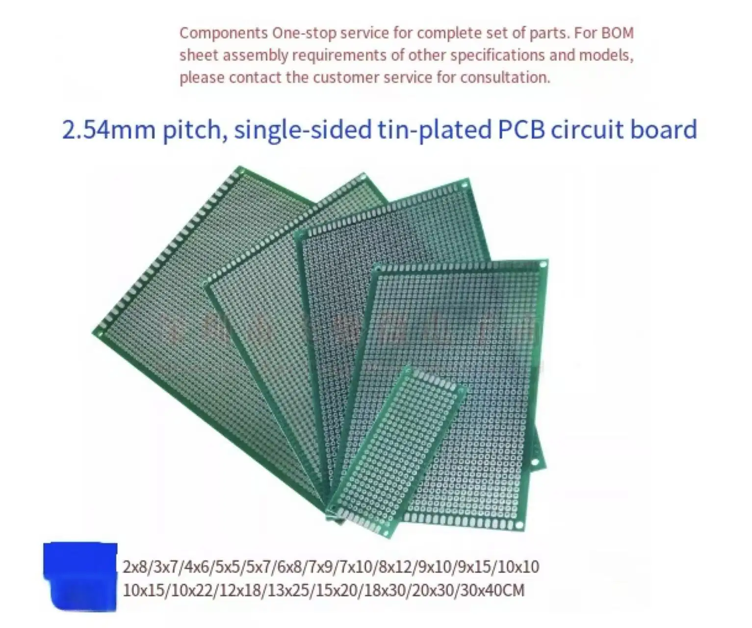2.54mm PCB 단면 범용 보드, 주석 도금 홀 보드, 9*15cm, 2x8 라인 실험용 브레드보드