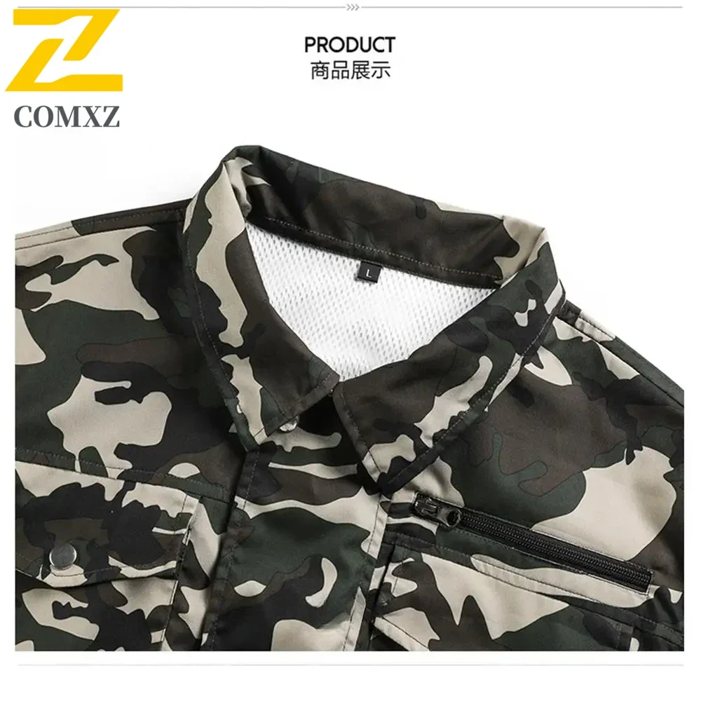 Men's Cooling Work Jacket with Fan USB Rechargeable Air Conditioner Vest for Welder Outdoor Construction Summer Sun Protection