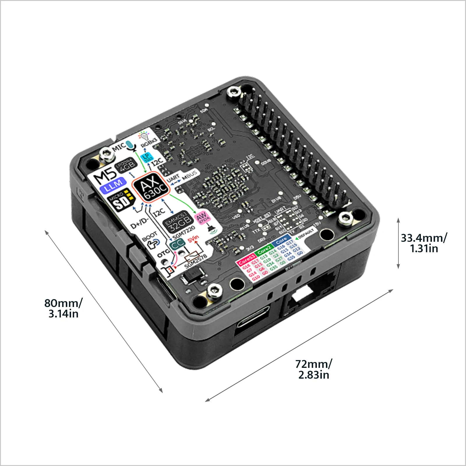 M5Stack AX630C カメラ付き M5Stack LLM630 Compute Kit (AX630C) | m5stack-store