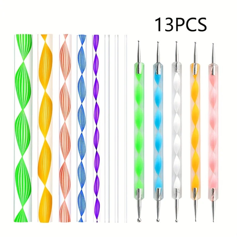 13pcs Acrylic Stick Dotting Tools Painting Stencils Carving Pottery pottery tools clay sculpting tools pottery sculpting tools mandala dotting tools