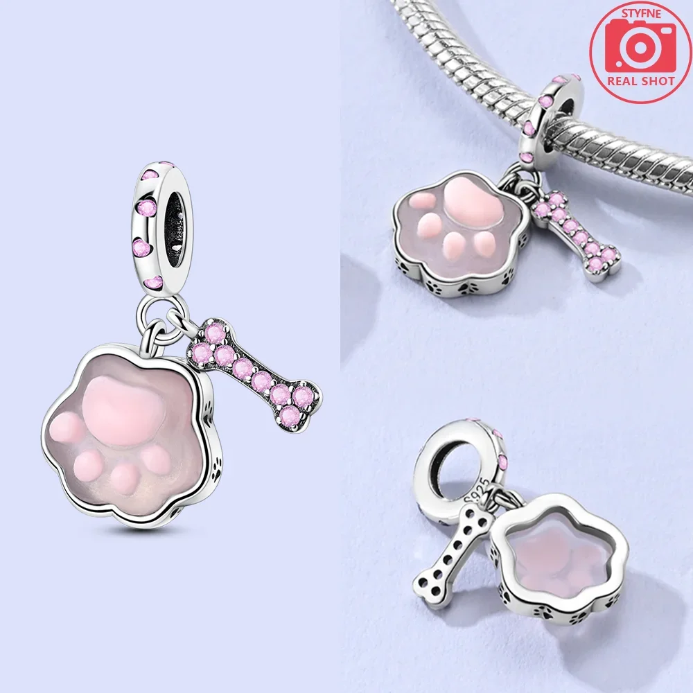원래 여러 블루 하트 고양이 의사 모자 카메라 매력  비즈 맞는 팔찌 쥬얼리 여성 선물 Diy 액세서리
