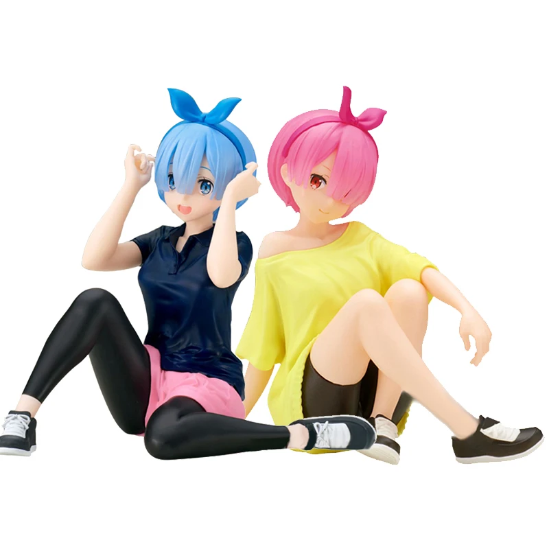 Anime Sitting Figure Pvc Model Toys Doll Rem Figure Zero Pvc Sports Wear Anime Aliexpress