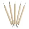 5Pcs/Set Wholesale Nail Art Dotting Pen Set Pro 2-Way Wooden Painting DIY Manicure Salon Decoration Dotting Tools 3