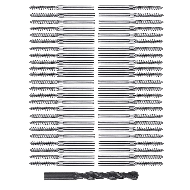 

HOT-Swage Lag Screws Left & Right For 1/8 Inch Cable Railing, 316 Stainless Steel Stair Deck Railing Wood Post Balusters System