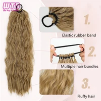 WTB Perruque tressée synthétique de 24 pouces, cheveux bouclés effet permanente, queue de cheval tressée, pour usage quotidien 5