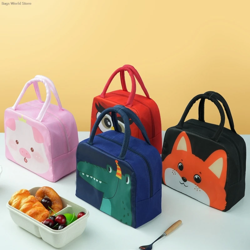 Lunch Bag Cartoon Cute Lunch Bag For Children Aluminum Insulation Keep Temperature Lunch Box Hangbag Outdoor Picnic Food Storage Bags