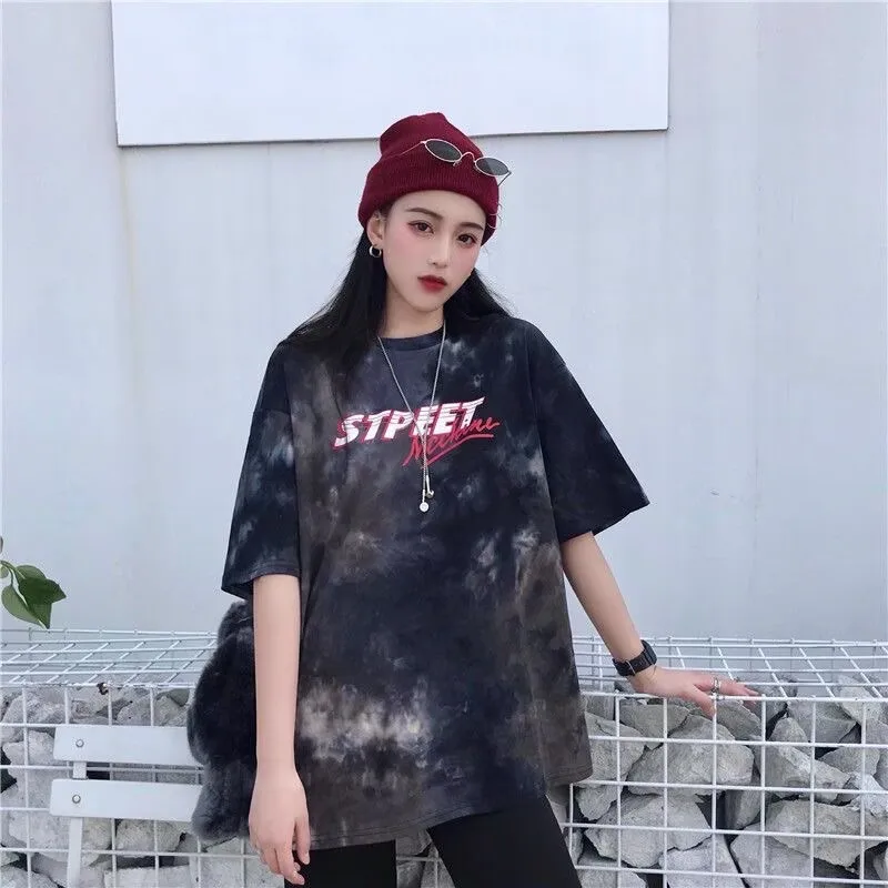 

Cow Camouflage Print Woman Tshirts Harajuku Loose Short-sleeved Ladies T-shirt Retro Ins Clothing Top Vetement Femme Graphic Top