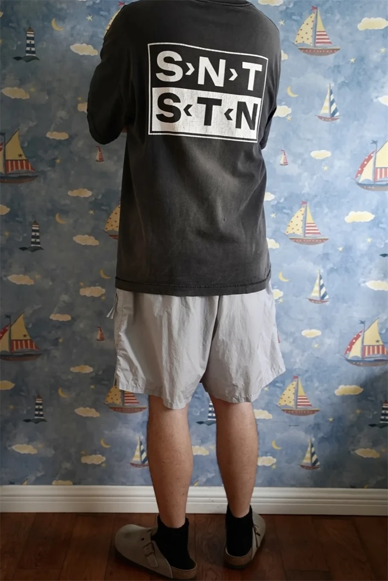 Vintage High Street New Classic Logo Printed Casual Loose Retro Japanese Street T-Shirt