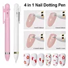 4 in 1 Nail Dotting Pen Creative DIY Nail Art Dotting Painting Tools Rotatable Ballpoint Dotting Tools Nail Point Drill Pen 1