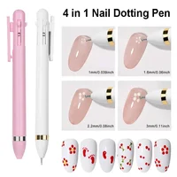 4 in 1 Nail Dotting Pen Creative DIY Nail Art Dotting Painting Tools Rotatable Ballpoint Dotting Tools Nail Point Drill Pen 1