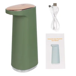 Touchless Automatic Foaming Soap Dispenser, USB Rechargeable, 450ML Capacity (Deep Green)