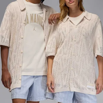 Nike genuine JORDAN men's and women's fashionable breathable knitted collar short sleeved HF0535-030 1