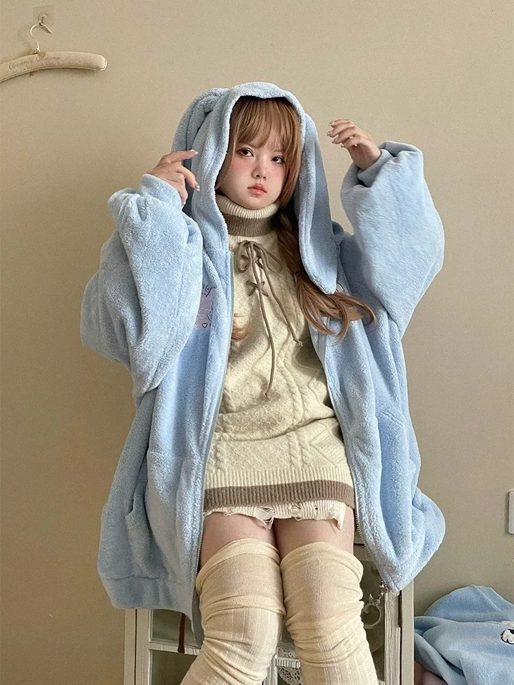 

2023 New Cardigan Coat Femme Sweet Cute Lady Casual Jacket Elegant Hooded Coat for Women Autumn and Winter Loose Sweatshirt