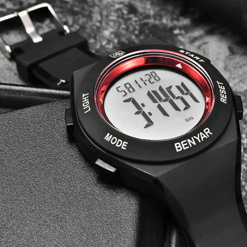 BENYAR Luxury Men's Army Electronic Black Watch Men's Sports Watch LED Digital Waterproof Watch relogio masculino