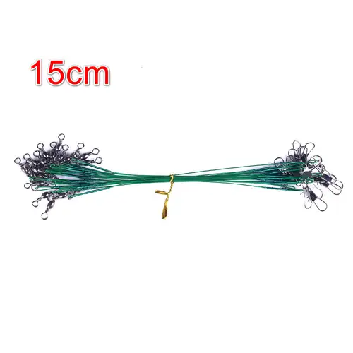 Anti Bite Steel Fishing Line Steel Wire Leader With Swivel Fishing Accessory Lead Core Leash Fishing Wire 15cm 20cm 25cm 30cm - Image 7