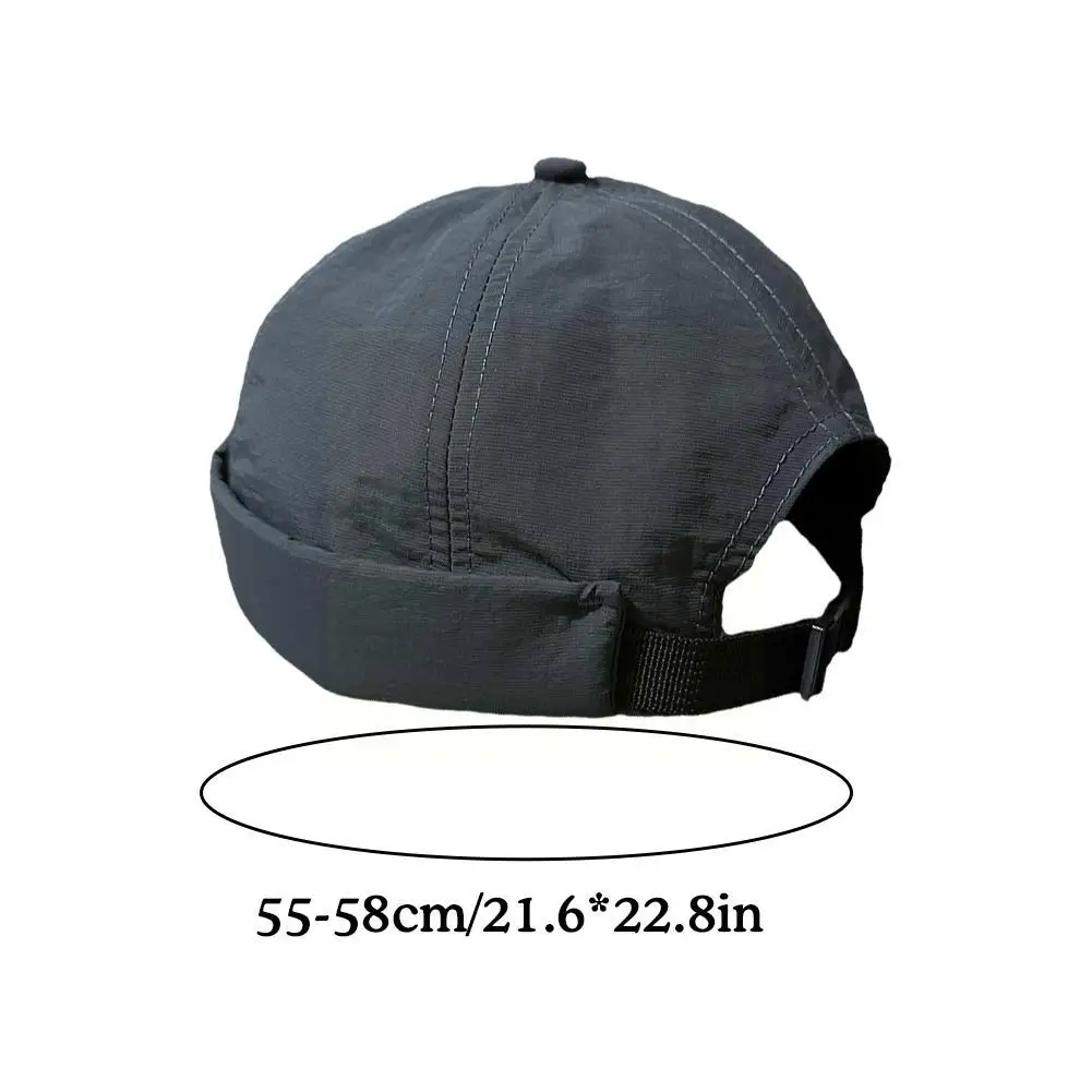 Chapeau sans bord vintage à séchage rapide pour hommes, casquette respirante, chapeau polyvalent, pêche de rue, hip-hop, niche réglable, Ou X7Y5